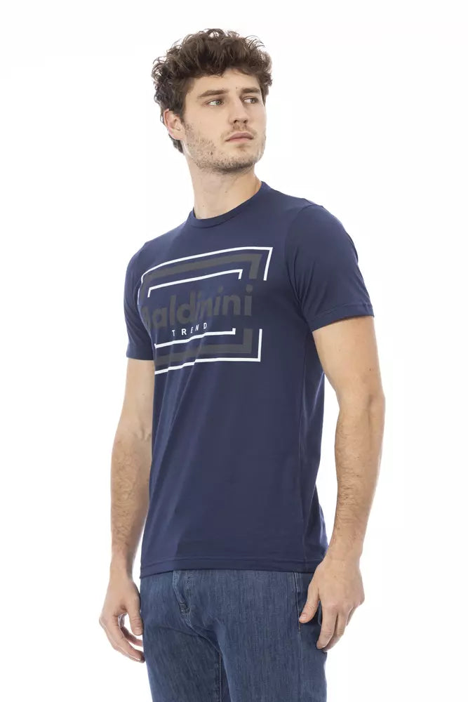 Baldinini Trend Blaues Baumwoll-T-Shirt