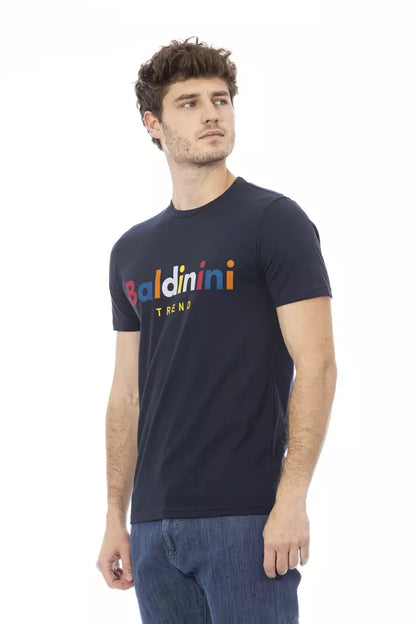 Baldinini Trend Blaues Baumwoll-T-Shirt