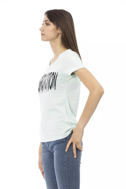 Trussardi Action Hellblaue Baumwoll-Tops und -T-Shirts