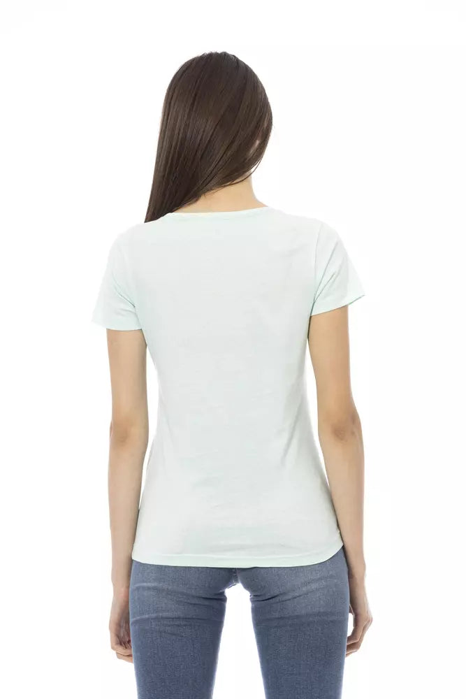 Trussardi Action Hellblaue Baumwoll-Tops und -T-Shirts