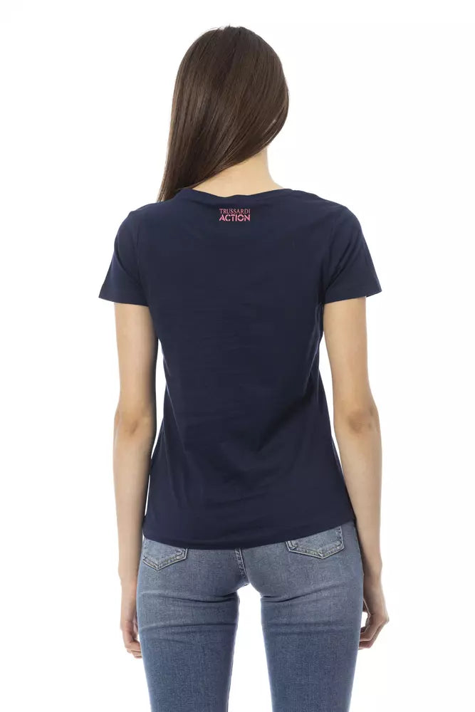 Trussardi Action Blaues Baumwolltop und T-Shirt