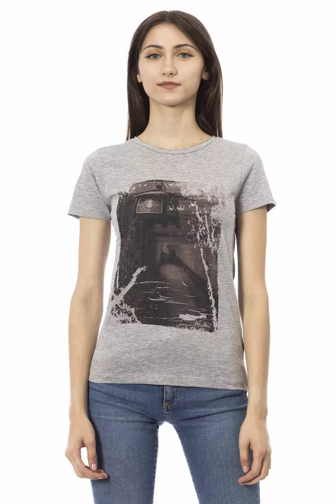 Trussardi Action Graues Baumwolltop und T-Shirt