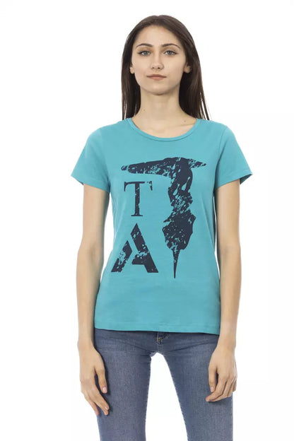 Trussardi Action Hellblaue Baumwoll-Tops und -T-Shirts