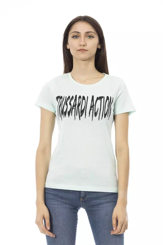 Trussardi Action Hellblaue Baumwoll-Tops und -T-Shirts