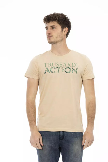 Trussardi 액션 베이지 색 코튼 티셔츠