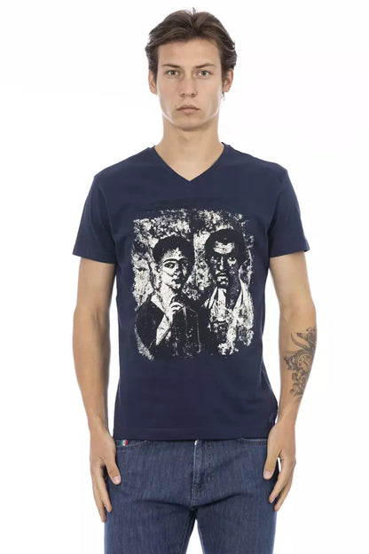 Trussardi Action Blaues Baumwoll-T-Shirt