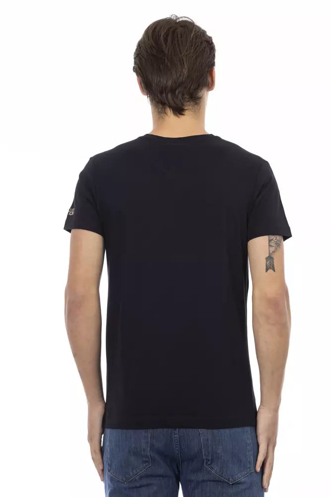 Trussardi Action T-Shirt aus schwarzer Baumwolle