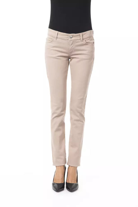 Byblos Beige Cotton Jeans & Pant