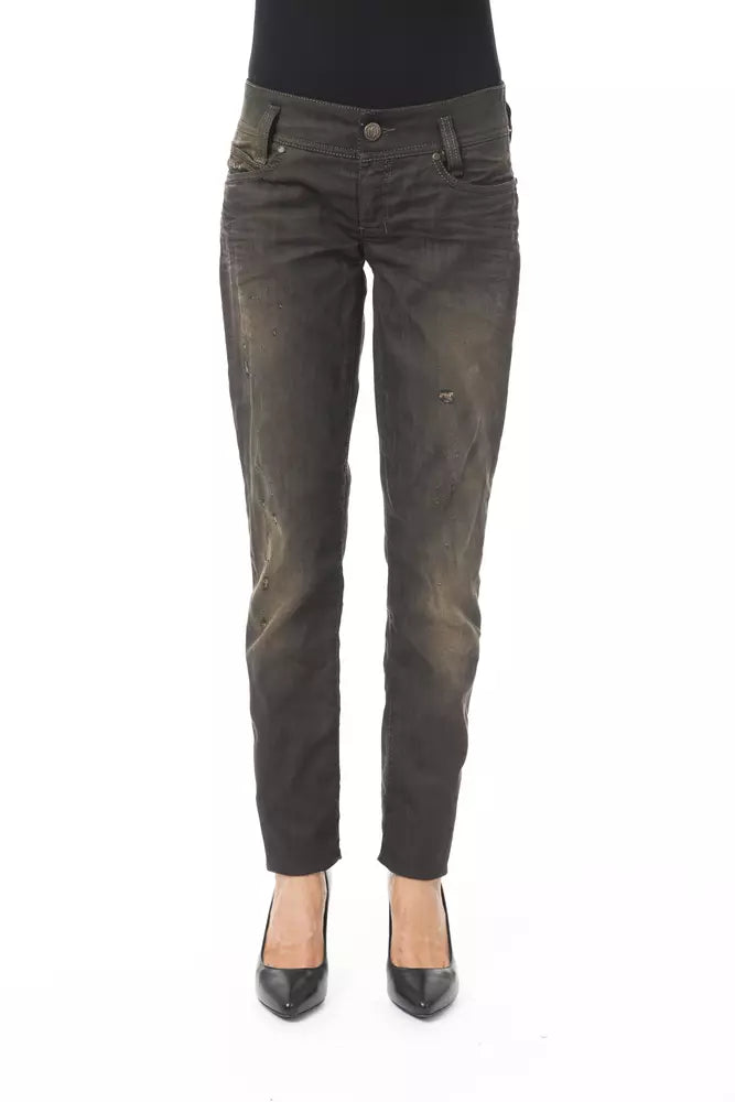 Byblos Black Cotton Jeans & Pant