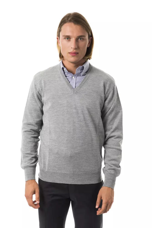 Uominitaliani Gray Wool Men Sweater