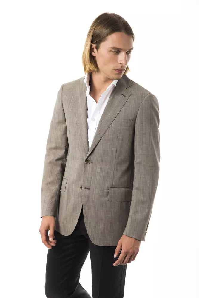 Herren-Blazer aus grauer Wolle