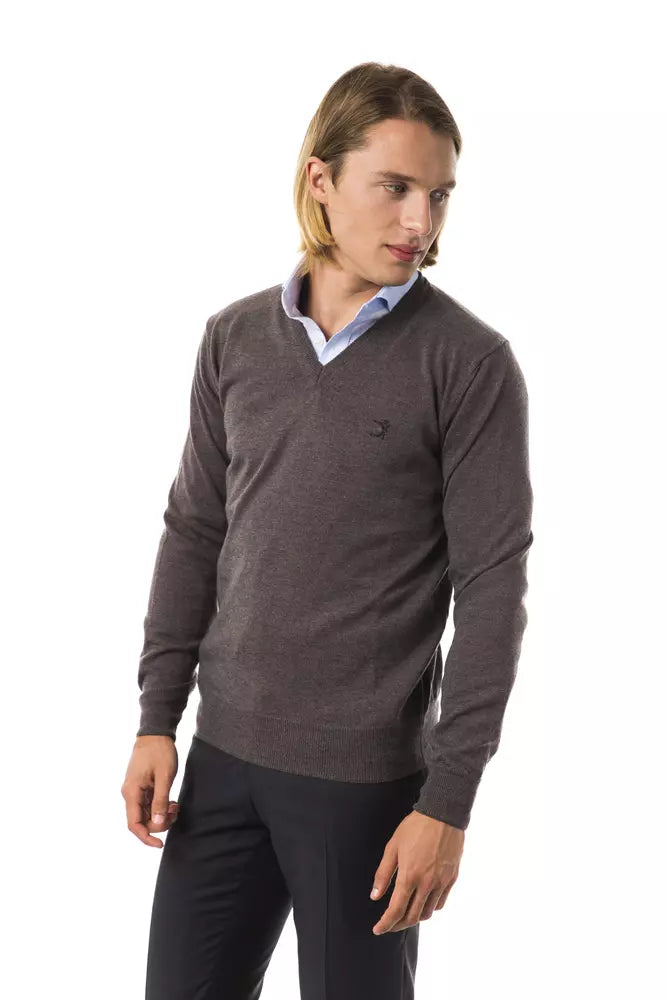 Uominitaliani Gray Merino Men Sweater