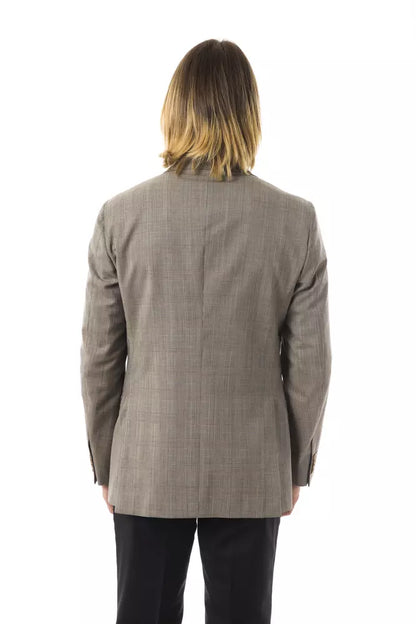 Herren-Blazer aus grauer Wolle