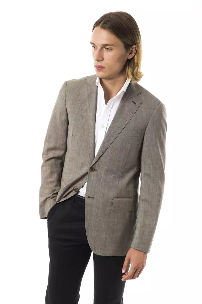 Herren-Blazer aus grauer Wolle