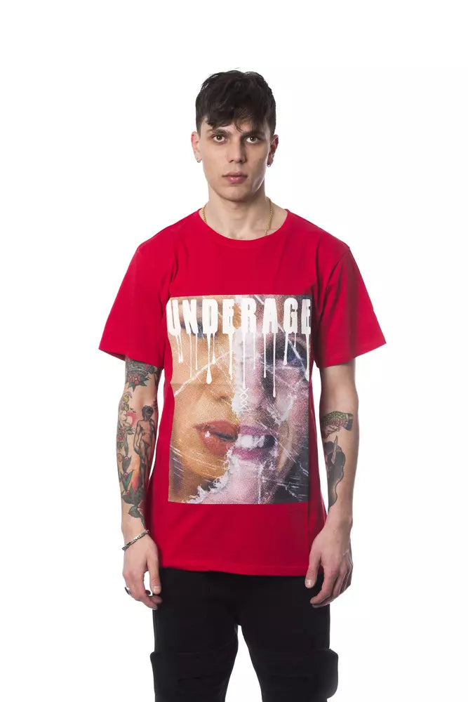 Nicolo Tonetto Rotes Baumwoll-T-Shirt