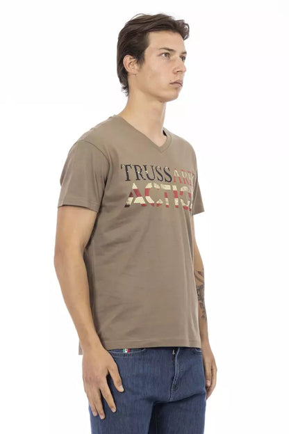 Trussardi Action Braunes Baumwoll-T-Shirt