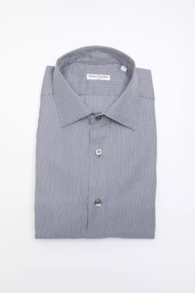 Robert Friedman Blue Cotton Men Shirt