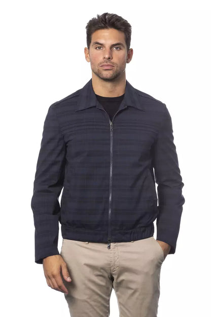 Verri Blue Wool Men Bomber Jacket