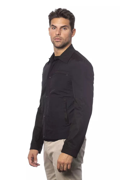 Verri Black Cotton Men Bomber Jacket