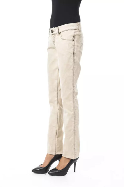 Byblos Beige Cotton Jeans & Pant