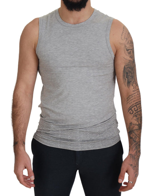 Ermanno Scervino Grey Sleeveless Men Pullover 티셔츠