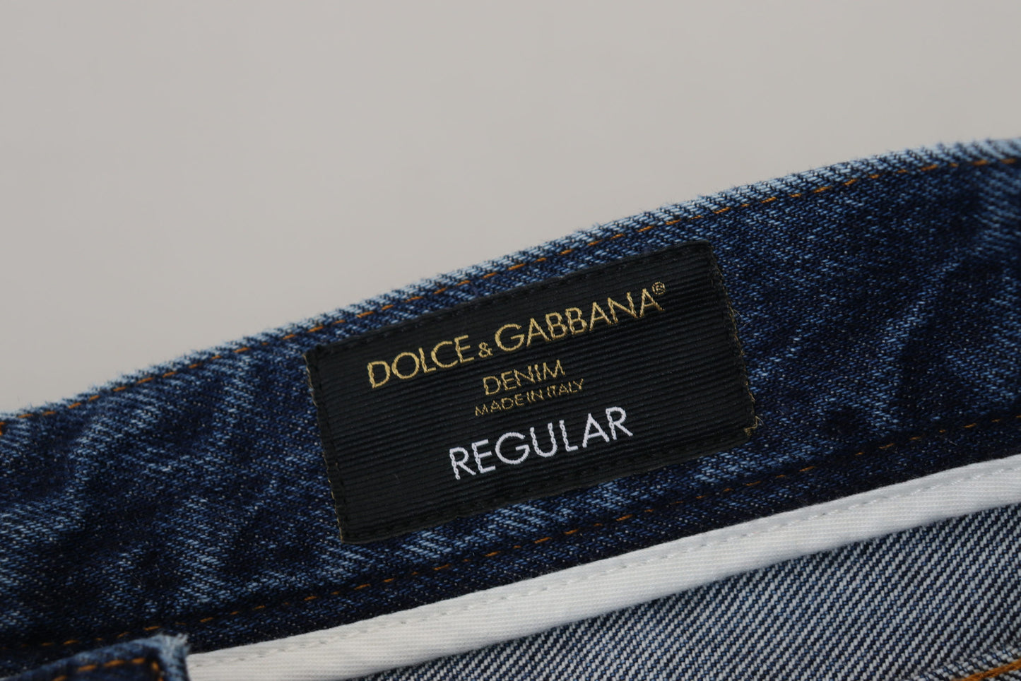 Dolce & Gabbana Blue Cotton이 너덜 너덜 한 남자 데님 진