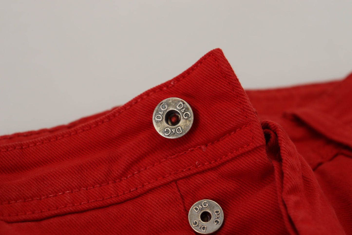 Dolce & Gabbana Chic Red Cotton Denim Pants