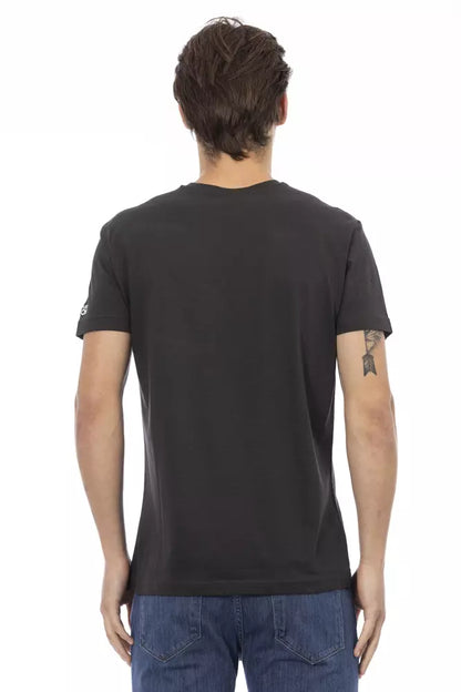 Trussardi Action T-Shirt aus schwarzer Baumwolle