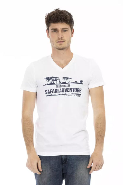 Trussardi Action T-Shirt aus weißer Baumwolle