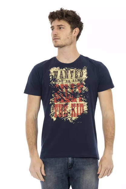 Trussardi Action Blaues Baumwoll-T-Shirt