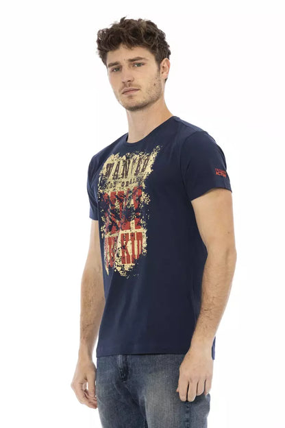 Trussardi Action Blaues Baumwoll-T-Shirt