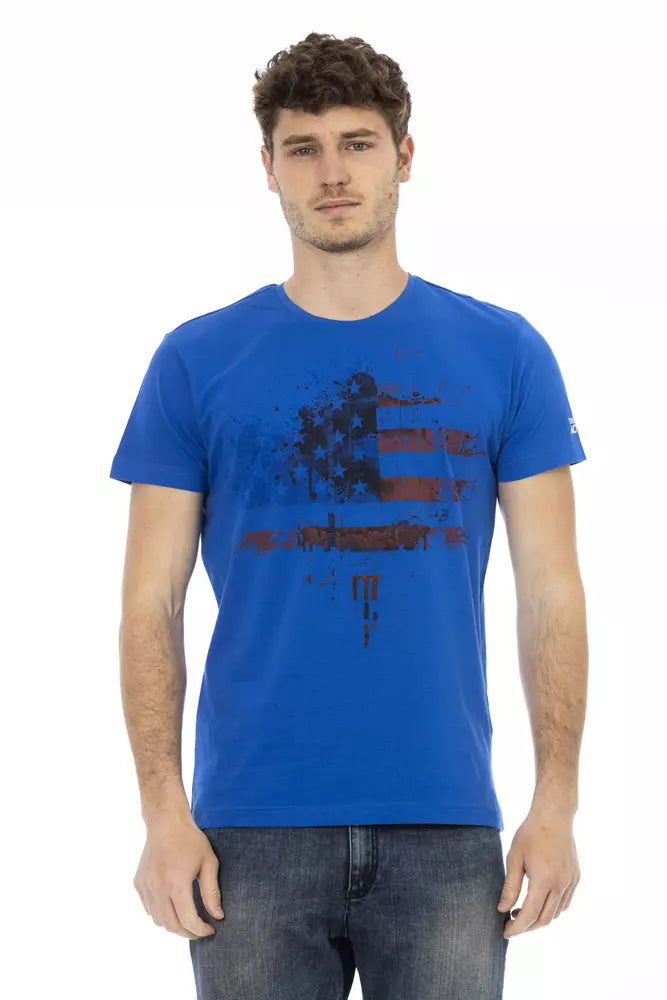 Trussardi Action Blaues Baumwoll-T-Shirt