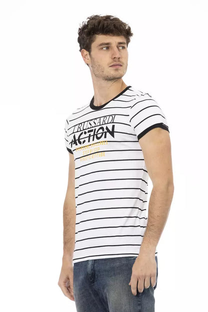 Trussardi Action T-Shirt aus weißer Baumwolle