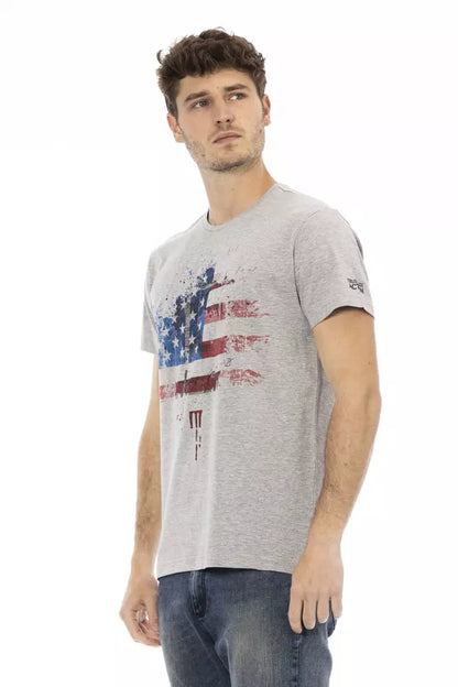 Trussardi Action Gray Cotton Men TShirt