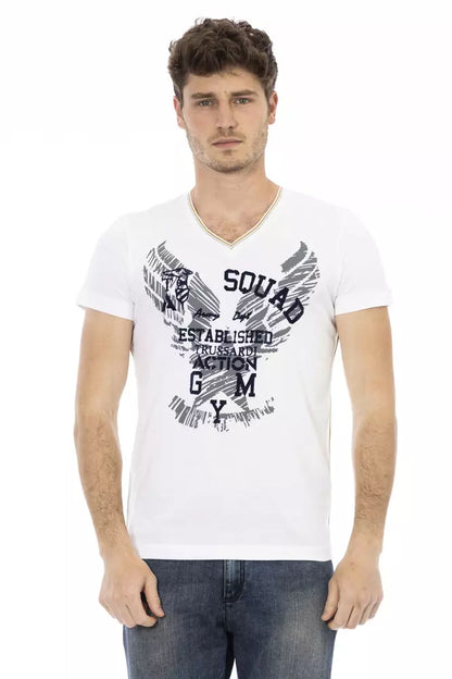 Trussardi Action T-Shirt aus weißer Baumwolle