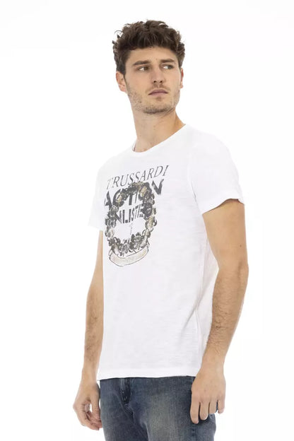 Trussardi Action T-Shirt aus weißer Baumwolle