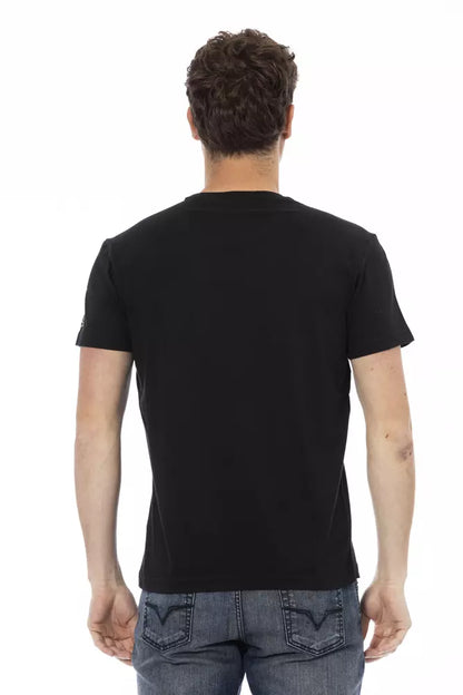 Trussardi Action T-Shirt aus schwarzer Baumwolle