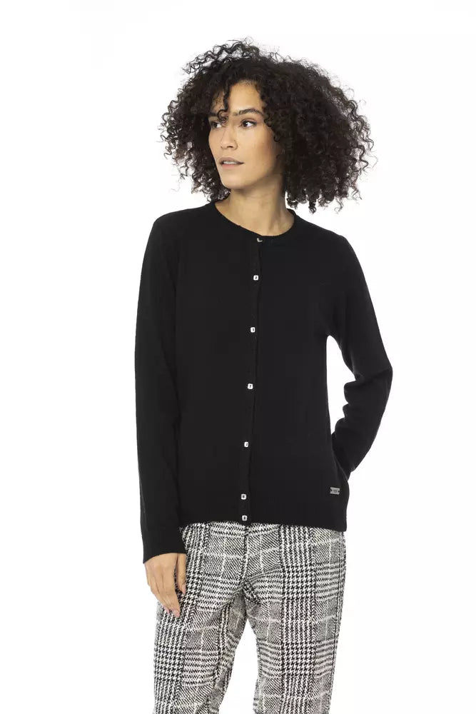 Baldinini Trend schwarzer Wollpullover