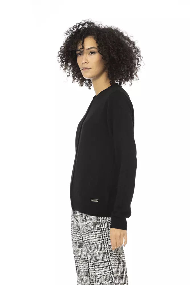 Baldinini Trend schwarzer Wollpullover