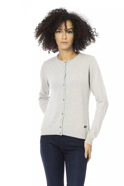 Baldinini Trend grauer Wollpullover