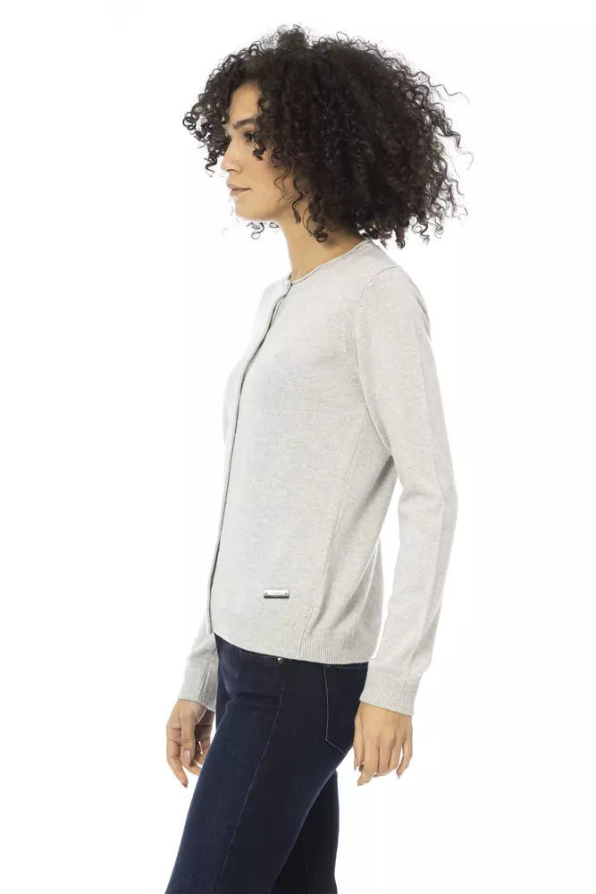 Baldinini Trend grauer Wollpullover