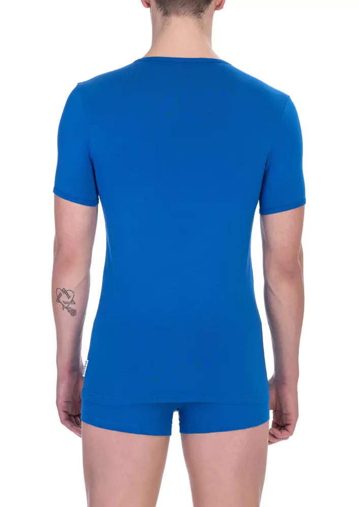 Bikkembergs blaues Baumwoll-T-Shirt