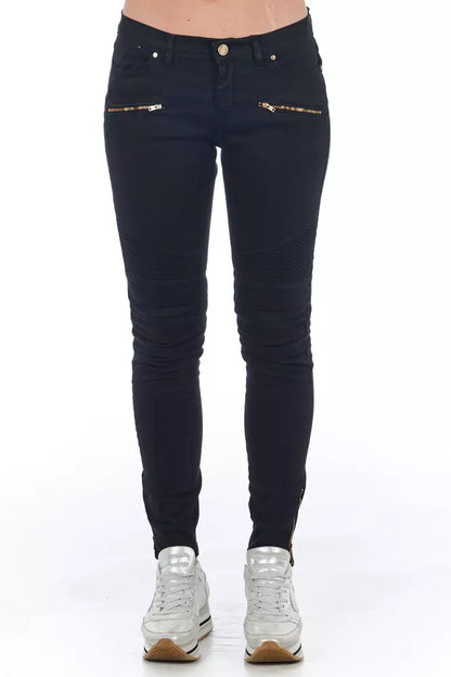 Frankie Morello Black Cotton Jeans & Pant