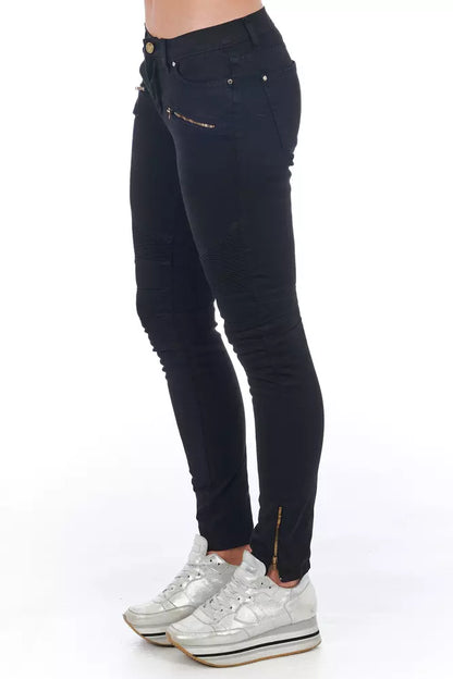 Frankie Morello Black Cotton Jeans & Pant