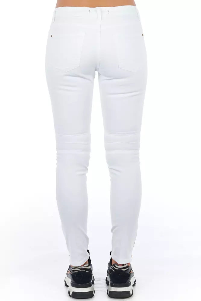 Frankie Morello White Cotton Jeans & Pant