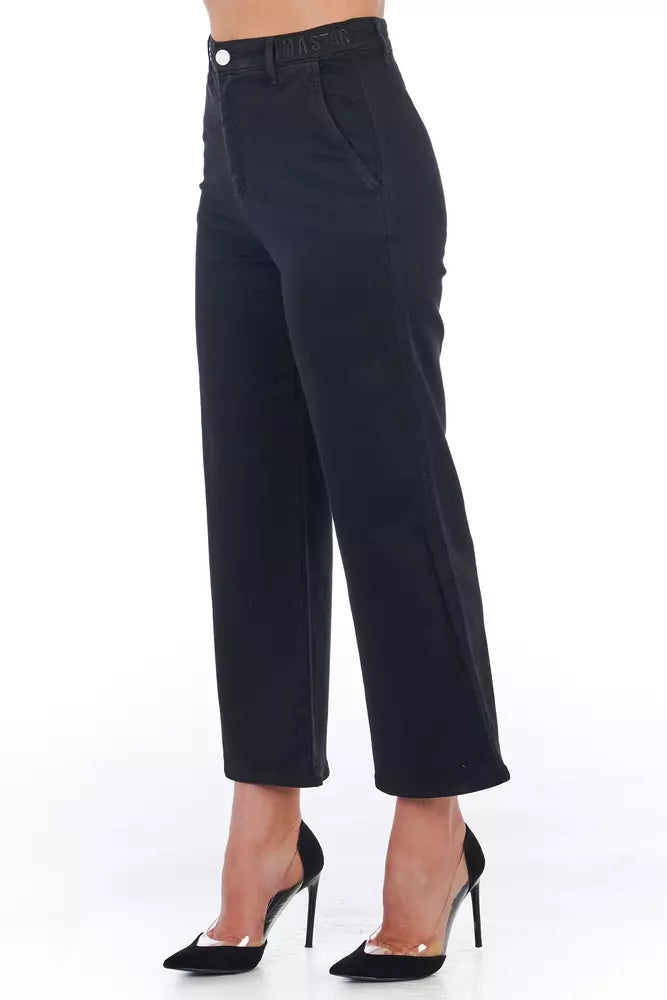 Frankie Morello Black Cotton Jeans & Pant