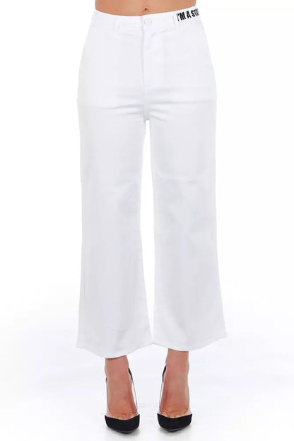 Frankie Morello White Cotton Jeans & Pant