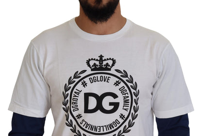 Dolce & Gabbana White Blue DG Crown 풀오버 스웨터