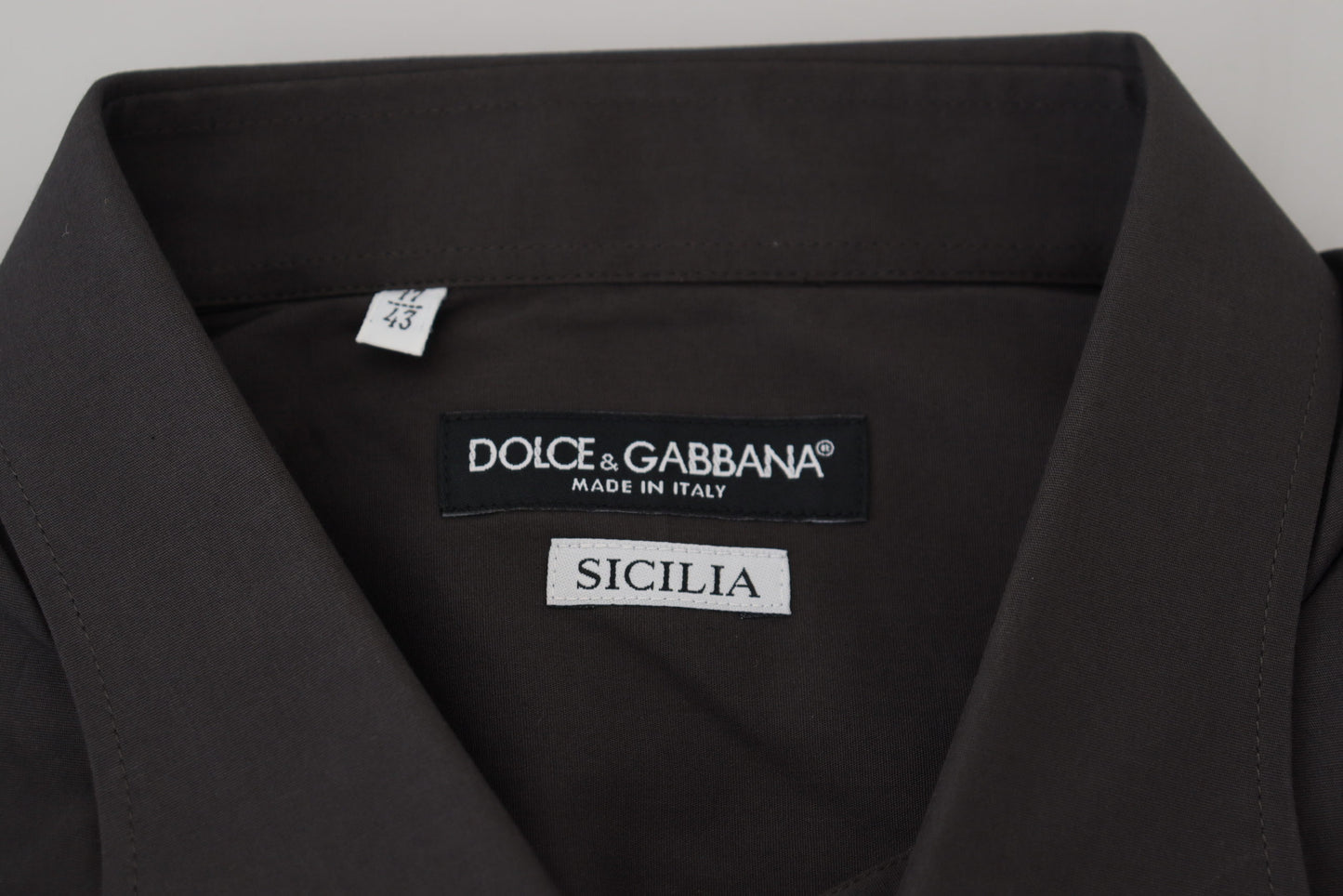 Dolce & Gabbana Grey Sicilia Sicilia Slim Fit 스트레치 드레스 셔츠