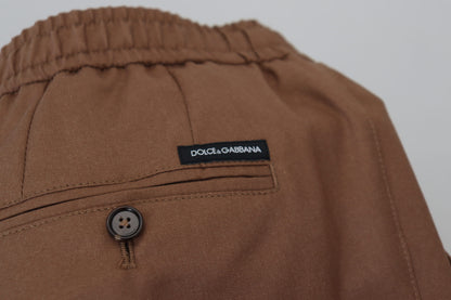 Dolce &amp; Gabbana Braune Kaschmir-Herren-Jogginghose mit Kordelzug